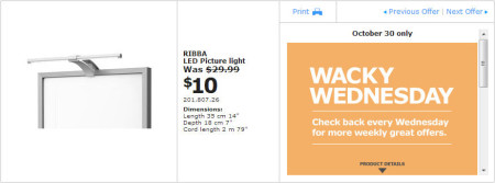 IKEA - Winnipeg Wacky Wednesday Deal of the Day (Oct 30) C